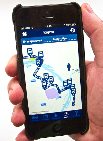 Система &laquo;Мой маршрут&raquo; для айфонов