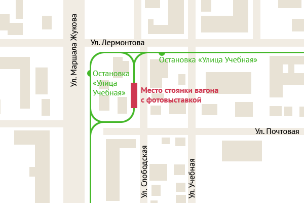 Схема места проведения фотовыставки &laquo;Ожившая трамвайная история&raquo;