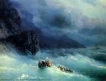 Storm in the Black Sea. I.&nbsp;Aivazovsky. 1873. Canvas, oil