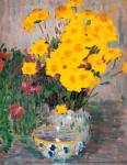 Still Life with Yellow Flowers. A.&nbsp;Jawlensky. About 1905. Cardboard, oil