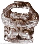 Belt buckle. Sidorovka grave-mound complex. Forest-step part of the Irtysh river basin. Omsk region. 2nd century BC&nbsp;— 2nd century AD (2nd&nbsp;— 4th century AD). Silver, iron