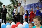 Участников и зрителей приветствует мэр Омска Вячеслав Двораковский