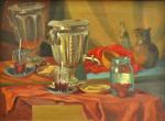 Михаил Бородкин (1926–2016). Натюрморт с самоваром. 1980. Холст, масло